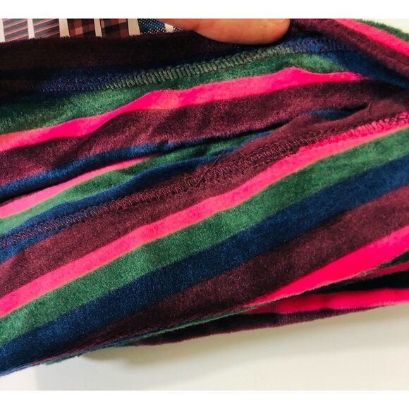 Cuddl Duds Womens Purple Striped Long Sleeve Cozy Pajamas 2 Pc Sets Sz M New - Picture 2 of 9